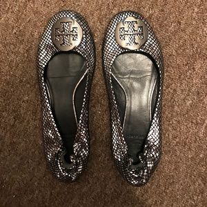 Authentic Tory Burch Metallic Ballet Flat